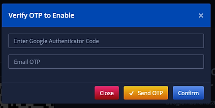 Vérification de l'envoi du code OTP pour valider les transactions sur Panthera Trade - L'investisseur malin
