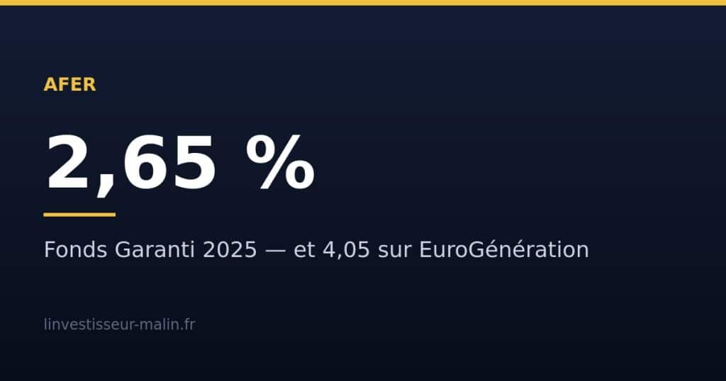 Afer : Fonds Garanti à 2,65 % en 2025