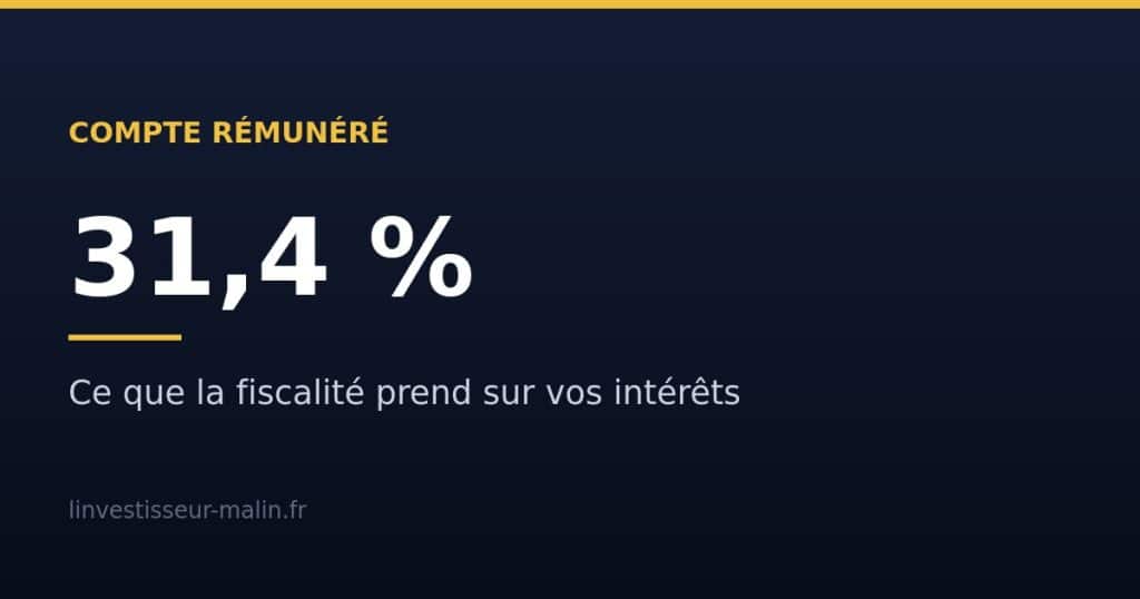 Compte rémunéré : 31,4 % de fiscalité sur les intérêts