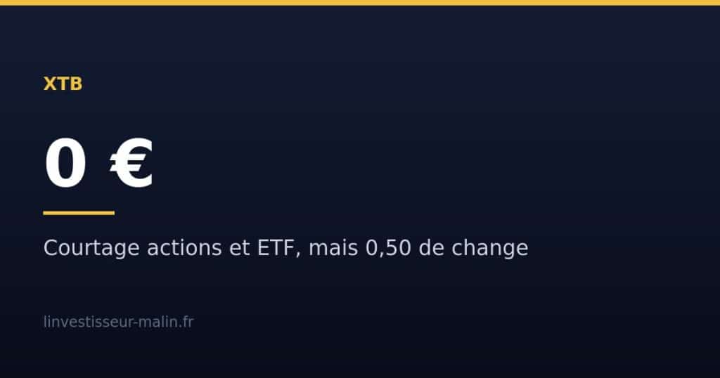 XTB : 0 € de courtage, 0,50 % de change